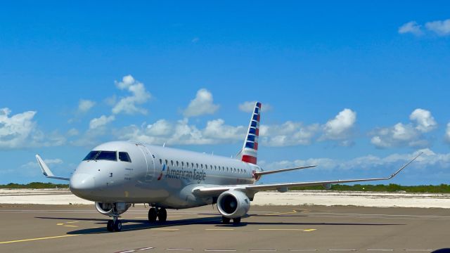Embraer 175 (N282NN) - American Airlines operated by Envoy Air first landing in South Caicos marking the first international flight to the island and American Airlines’ inaugural flight.