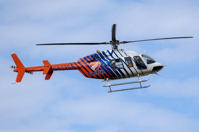 Bell 407 (N417CF) - Landing at McKinney National Airport where CareFlite has a base, Feburary 8th 2019.