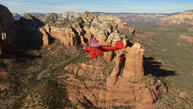 WACO O (N52WC) - Waco flying over Coffee Pot Rock in Sedona Arizona