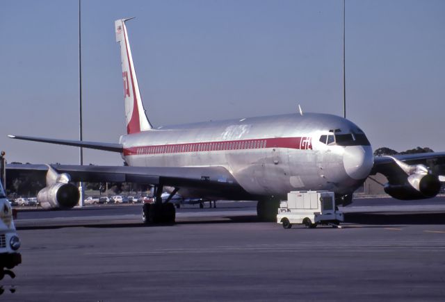 Boeing 707-300 (N8417) - GLOBE INTERNATIONAL AIRLINES - BOEING 707-321C - REG N8417 (CN 20089 ) - ADELAIDE INTERNATIONAL AIRPORT SA. AUSTRALIA - YPAD 2/4/1984