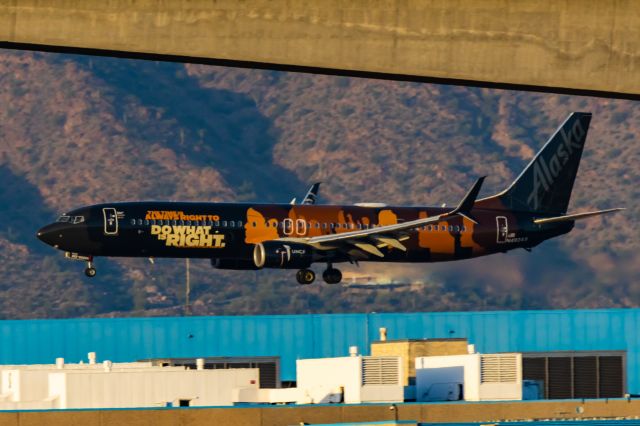 Boeing 737-900 (N492AS) - An Alaska Airlines 737-900 in UNCF special livery landing at PHX on 2/5/23. Taken with a Canon R7 and Tamron 150-600 G2 lens.