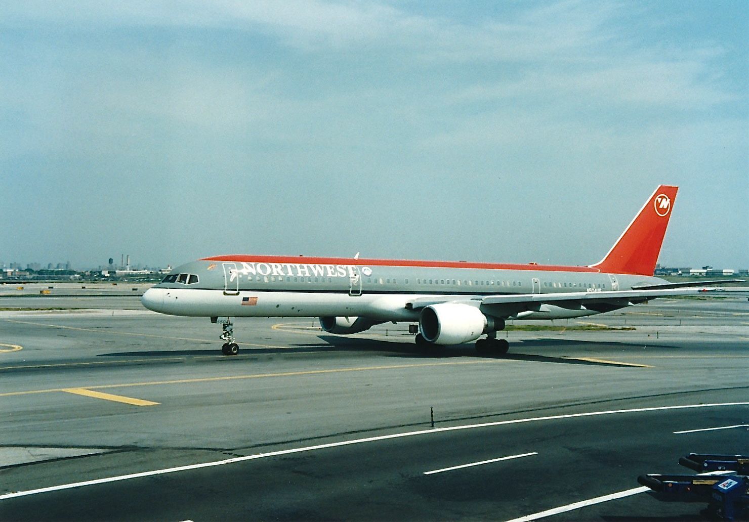 Boeing 757-200 — - Northwest B757-300 taxing at KLGA