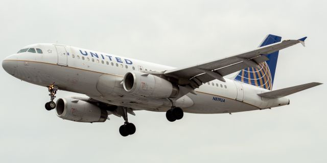 Airbus A319 (N819UA) - United Airlines Airbus 319-131 arriving from Atlanta landing on runway 29 at Newark on 8/4/21.