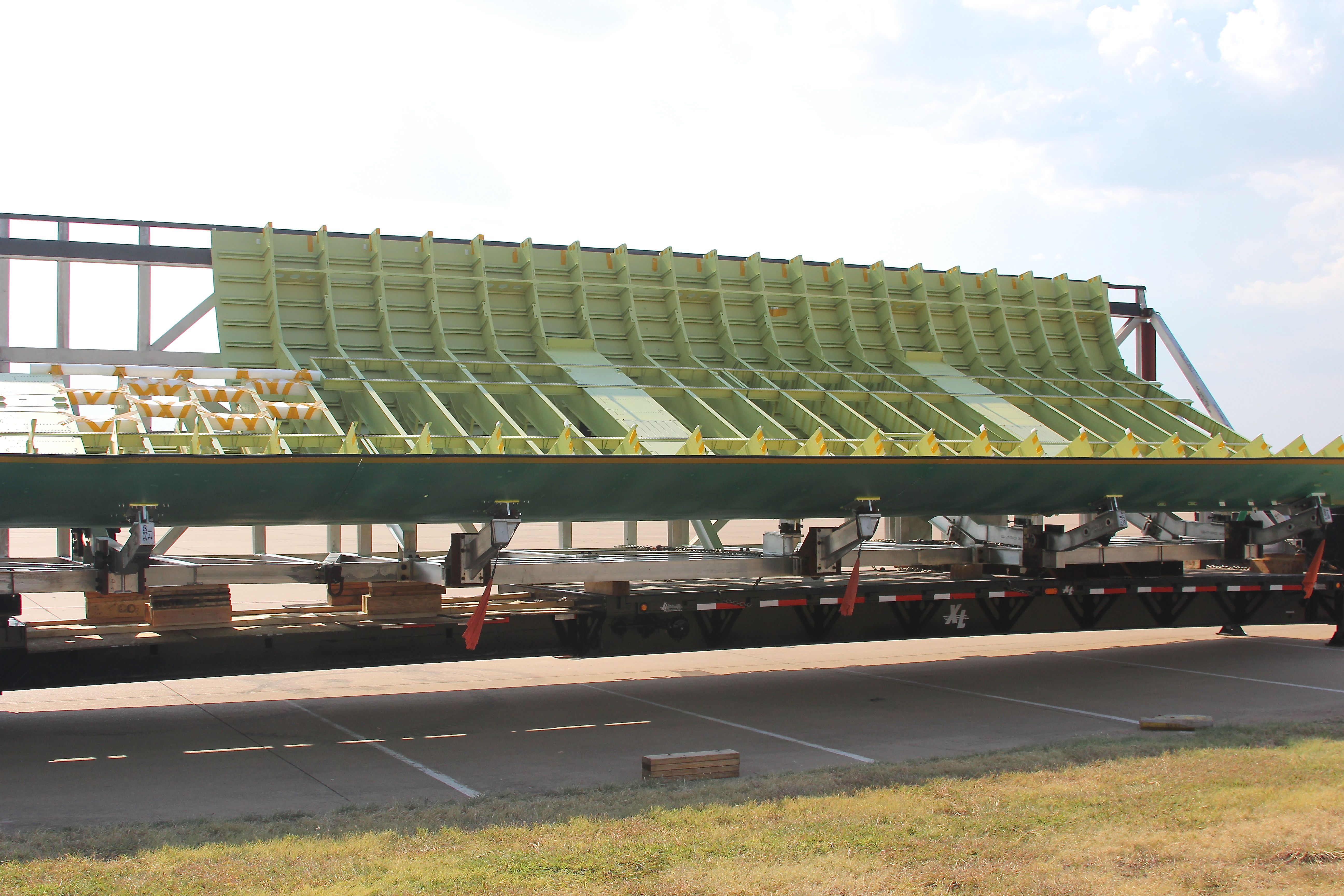 Boeing 747-200 — - B-747 section about to be loaded on an AN-124 at KAFW for shipment to Everett, WA.  There are normally 3 loads that will be shipped.