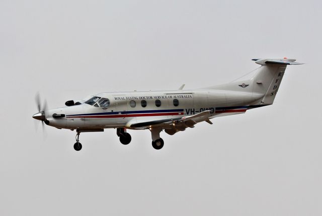 Pilatus PC-12 (VH-OWD) - On short final to RWY09 stormy day