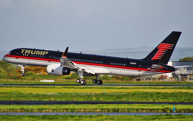 N757AF — - donald trump and his b757-200 n757af touching down in early morning sunshine at shannon 12/5/14.