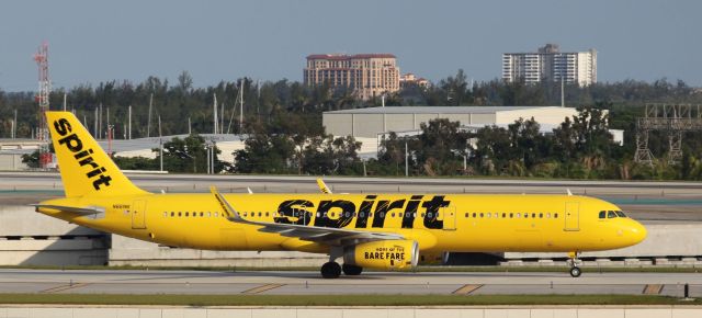 Airbus A321 (N661NK) - After landing at FLL on the evening of the 13th of July, 2018.