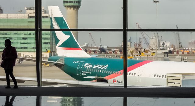 Airbus A330-300 (B-LAD) - Cathay Pacific A330-343 B-LAD Progress Hong Kong. This is 100th aircraft of Cathay Pacific also carry the slogan of <Progress Hong Kong>.