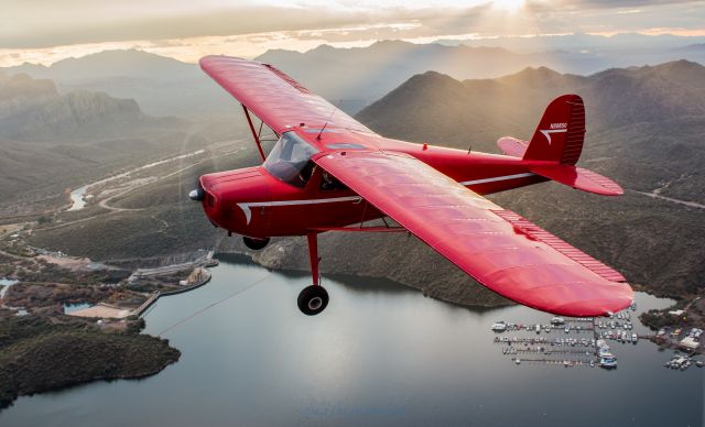 Cessna 120 (N89550) - Sunset over Saguaro Lake/ Salt River, Arizona. Such a fun photo shoot. 