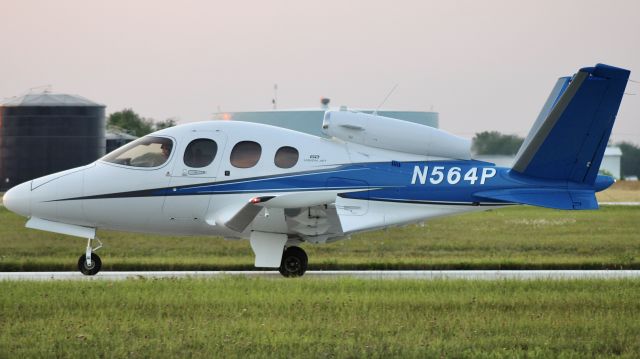 Cirrus Vision SF50 (N564P) - The local mini jet taxiing back to its hangar for the evening. br /br /N564P. 2020 Cirrus SF50-G2 Vision Jet. Urschel Laboratories. KVPZ. 6/19/23.