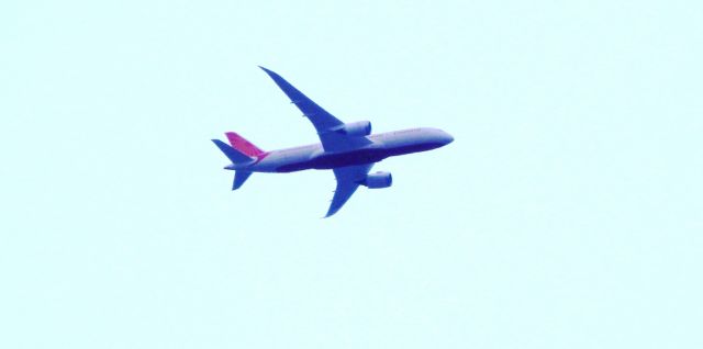 Boeing 787-8 (VT-ANE) - Overhead Melbournes eastern suburbs on approach to MEL, flight AIC301 on 1st January 2014. 