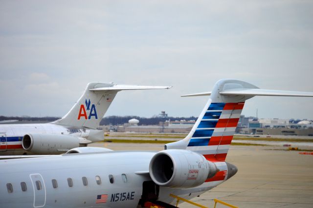 Canadair Regional Jet CRJ-700 (N515AE) - The old and the new.