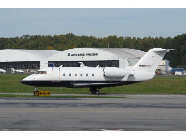 Canadair Challenger (N302PC) - After landing runway 16.