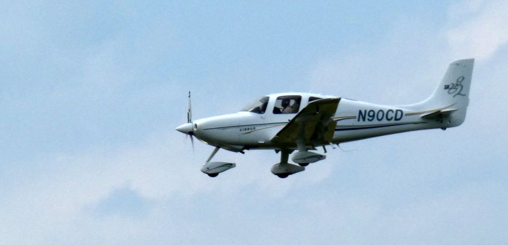 Cirrus SR-22 (N90CD) - On short final is this 2004 Cirrus SR-22 G2 in the Summer of 2023.