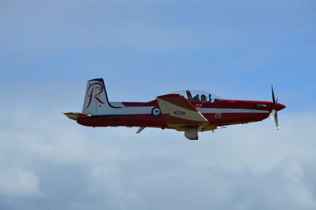 HAWKER DE HAVILLAND PC-9 (A23025) - RAAF PC9 departing after roulettes visit, RWY32, Sept 2016