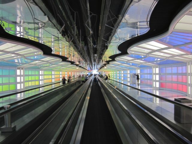 — — - Moving sidewalks at OHare