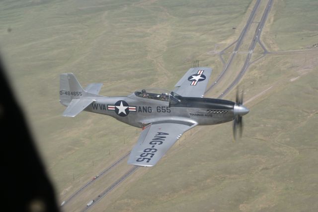 NL551CF — - In-flight over Wyoming I-25 from GCC to FNL from B-17G "Nine-O-Nine" on July 14, 2017.  Photo by David Eads.