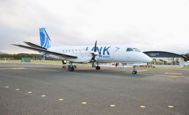 Saab 340 (VH-VEB) - Link Airways Saab at Flinders Island, Oct 2023