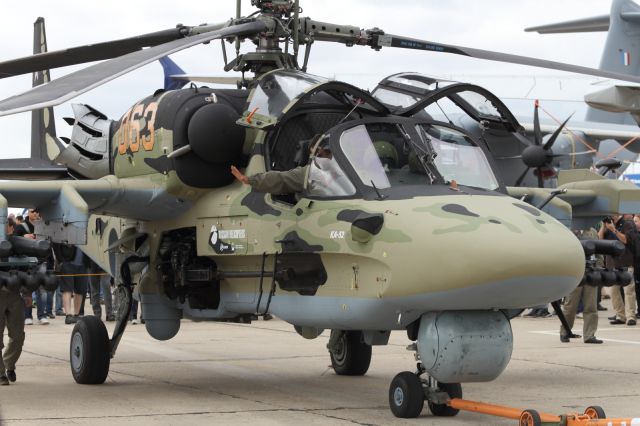 KAMOV Ka-52 Alligator — - The KA-52 taxies out to the flightline at Le Bourget.