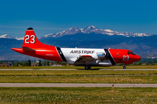 Lockheed P-3 Orion (N923AU) - Wildfire Air Tanker Demonstration and Display at KFNL.