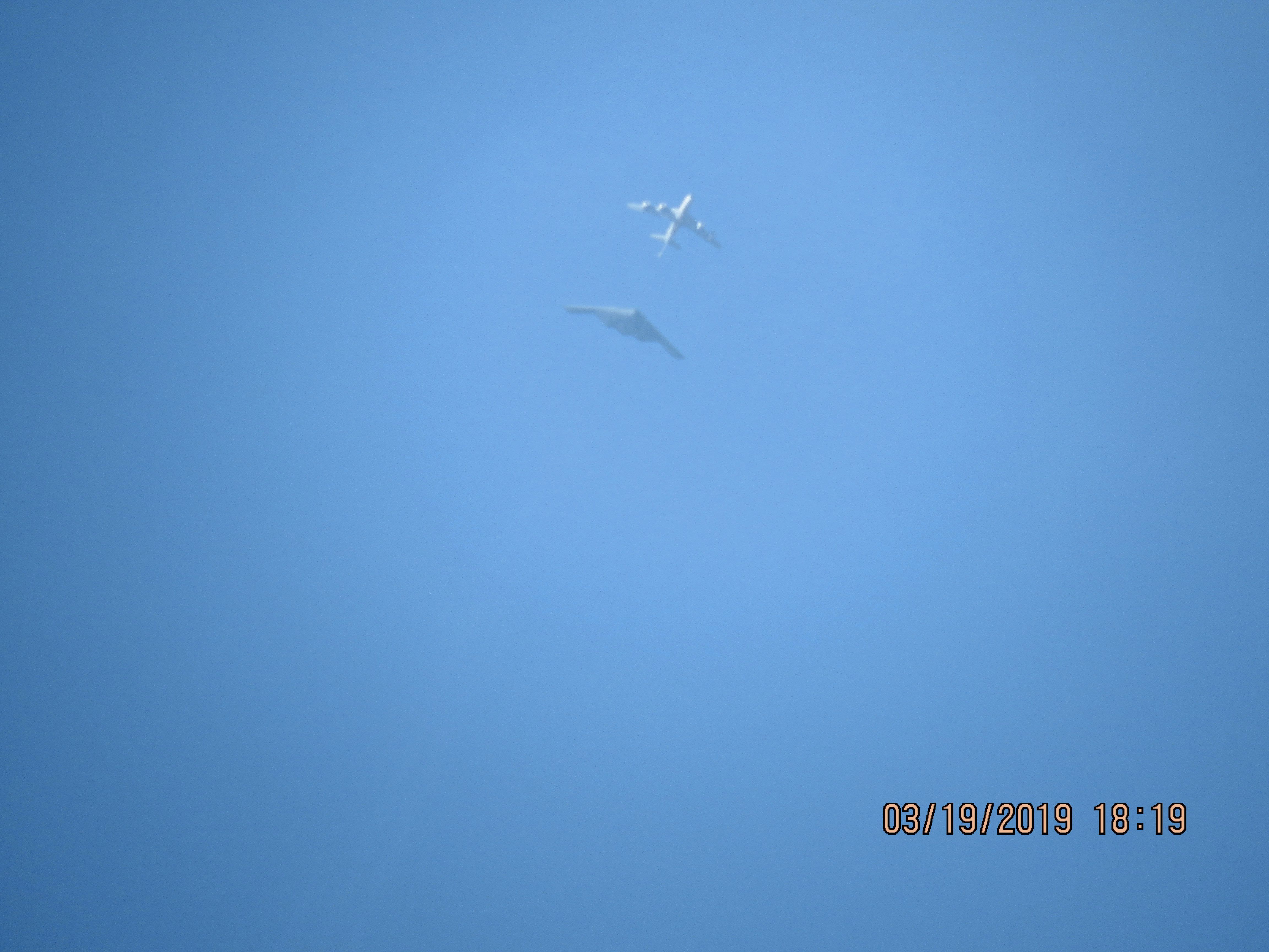 Northrop Spirit (93-1085) - 121st ARW  from the Ohio Air National Guard refueling a B2 Spirit 