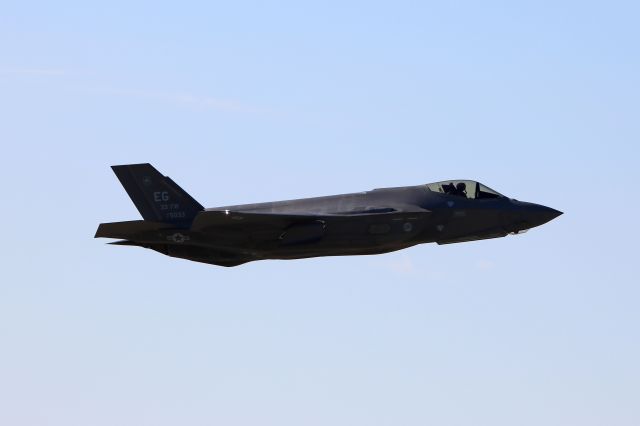 Lockheed F-35C (11-5033) - One of two USAF F-35 Lightning II’s from the 33rd Fighter Squadron, Eglin AFB, FL on a low pass just before the Toledo Air Show on 15 Jul 2016.