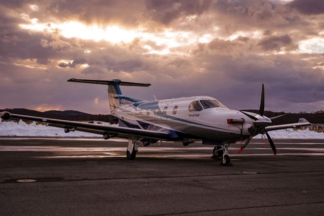 Pilatus PC-12 — - Transient aircraft parked overnight.