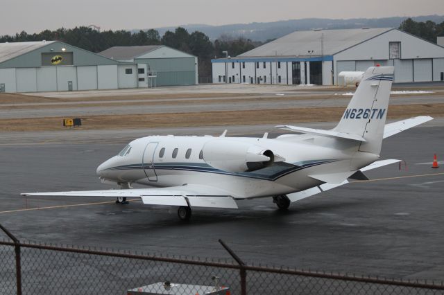 Cessna Citation Excel/XLS (N626TN) - Sitting on the ramp at FTY-Signature 01/17/2011