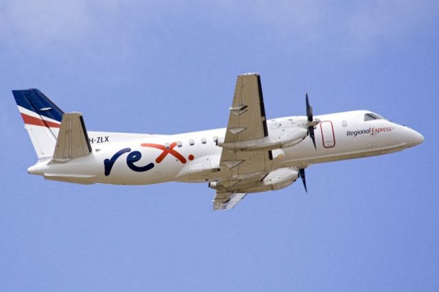 Saab 340 (VH-ZLX) - Getting airborne off runway 23 and heading to another regional destination, on the last day of the Australian summer. Thursday 28th February 2013.