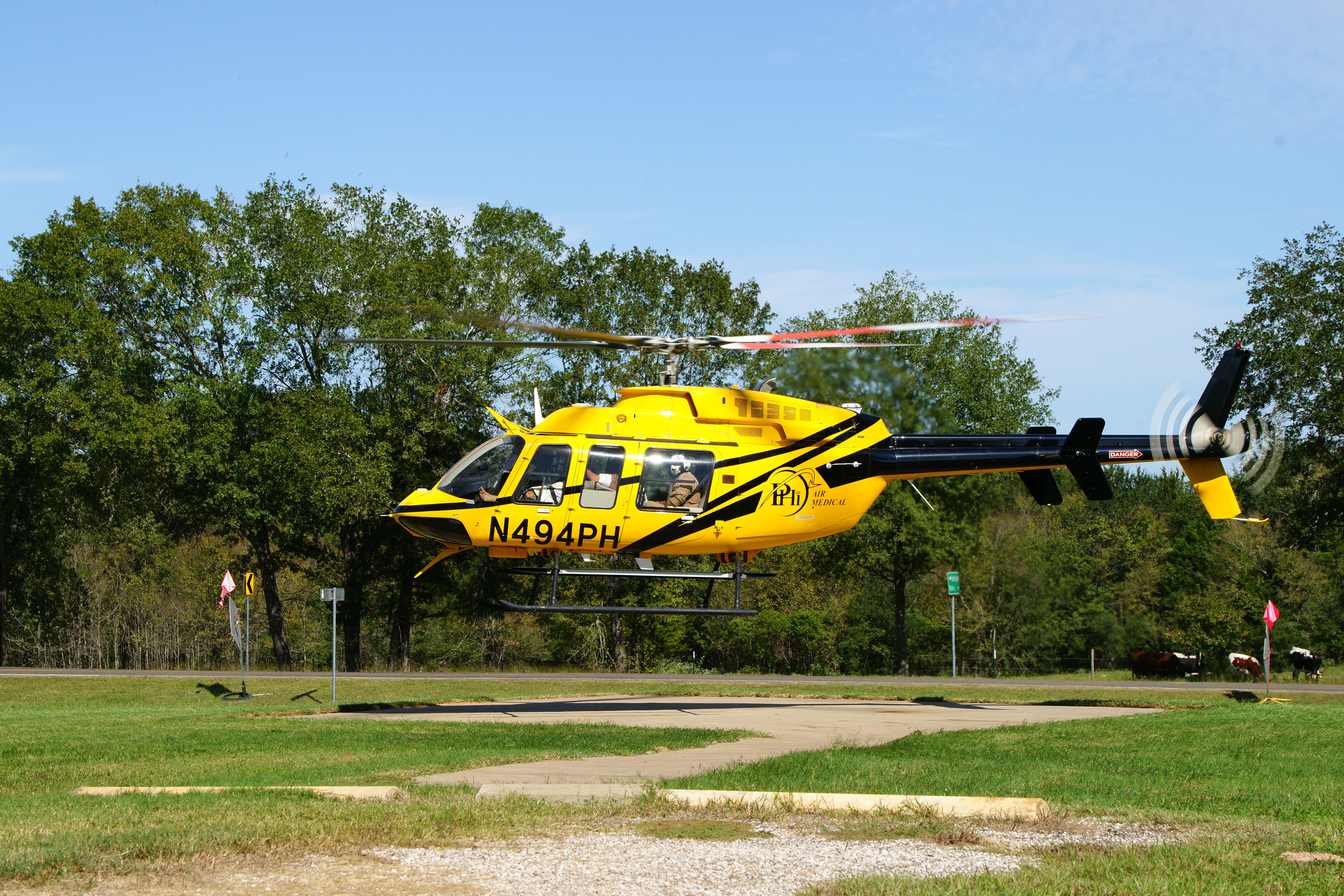 Bell 407 (N494PH) - Flynn, TX VFD Helipad