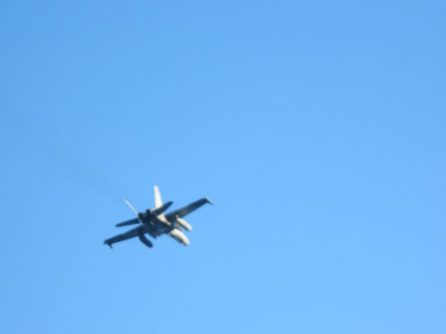 McDonnell Douglas FA-18 Hornet — - 100 years of powered flight celebration  Custom painted CF18 with drop tanks blasts over CFB Comox