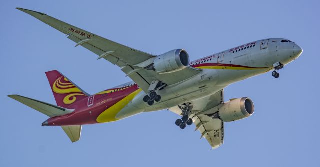 Boeing 787-8 (B-2722) - Hainan Dreamliner overhead- Nantasket, MA on approach to BOS after 13 hours non stop from China.