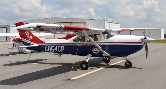 Cessna Skylane (N854CP) - A Cessna 182T Turbo Skylane of the Civil Air Patrol tied down at Thomas J. Brumlik Field, Albertville Regional Airport, AL - August 25, 2016