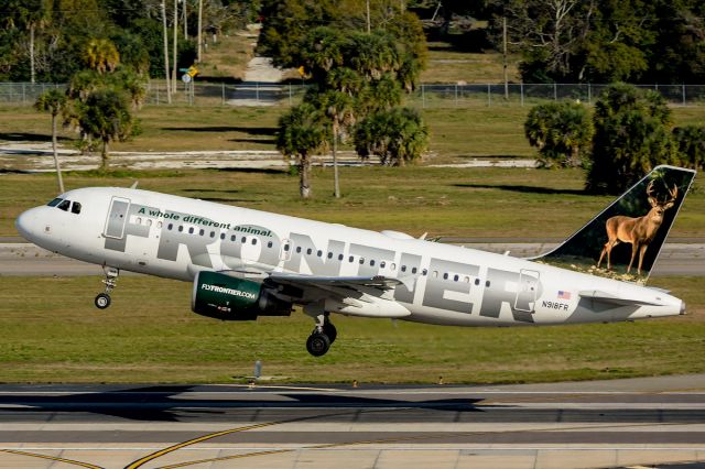 Airbus A319 (N918FR) - Takeoff from RWY 1R. 01/19/2015.