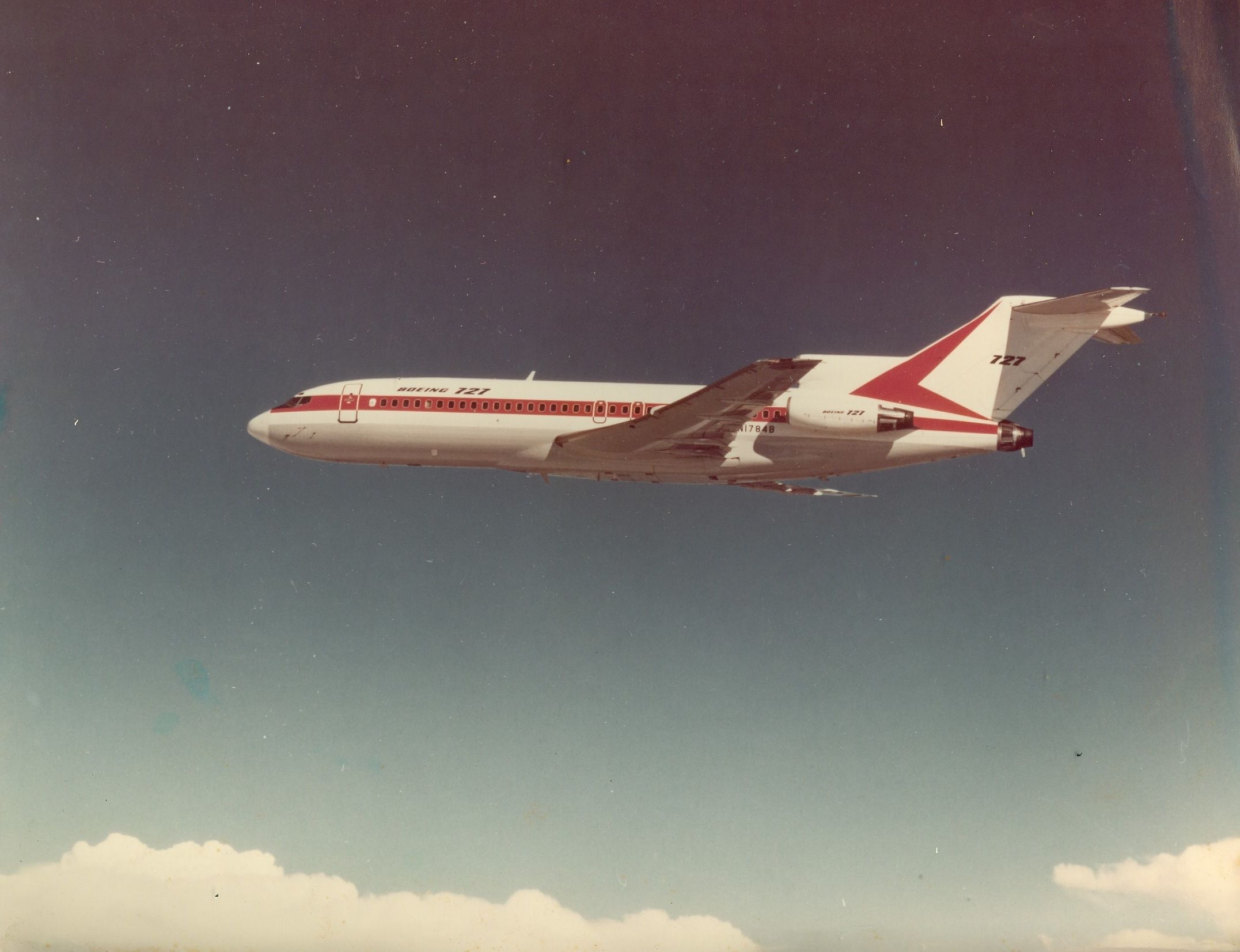 Boeing 727-100 (N1784B) - Boeing 727  obtained from original photos on photo paper