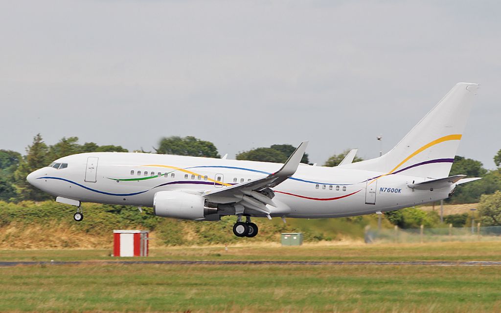 Boeing 737-700 (N7600K) - sas institute b737-7bc bbj n7600k landing at shannon 25/7/18.