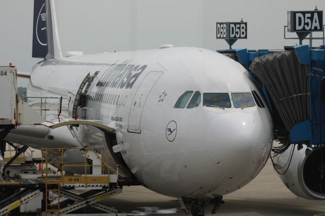 Airbus A330-300 (D-AIKR) - Lufthansa A330 sitting at gate D5 in Detroit.