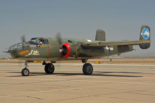 North American TB-25 Mitchell (NL3476G) - Collings Foundation North American B-25J Mitchell NL3476G Tondelayo at Phoenix-Mesa Gateway Airport on April 15, 2016.