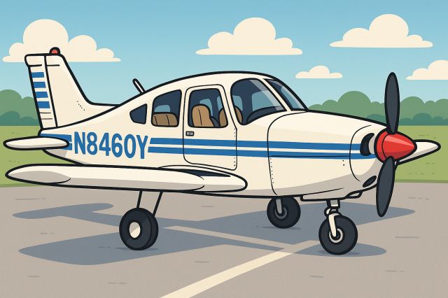 Piper Cherokee (N8460Y) - Cartoonish. IA generated