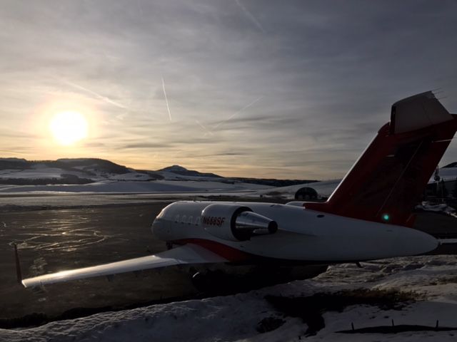 Canadair Challenger (VTE688) - Beautiful Sunset in TEX