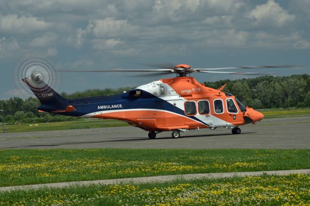 BELL-AGUSTA AB-139 (C-GYNF) - 2010 Agusta AW-139 (C-GYNF/41226) running up the engine prior to departure. This was taken on July 14, 2021