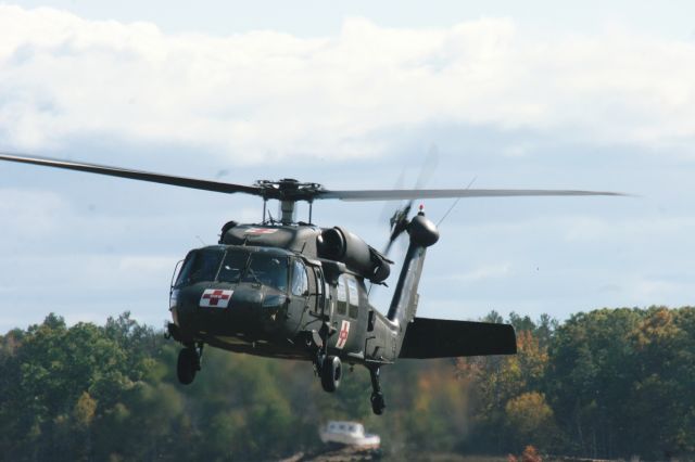 — — - Blackhawk Helicopter Wisconsin Army National Guard Medivac at Hardwood Range Wisconsin Oct. 2009