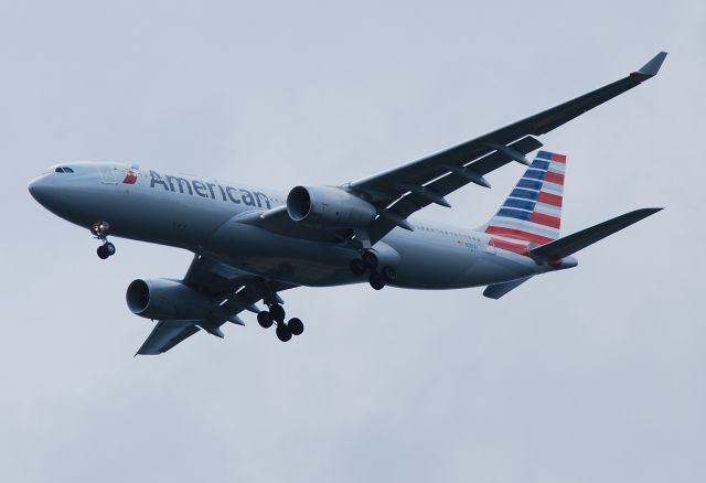 Airbus A330-200 (N287AY) - n approach for runway 18C, flying over the West Meck H.S. baseball field - 6/27/15