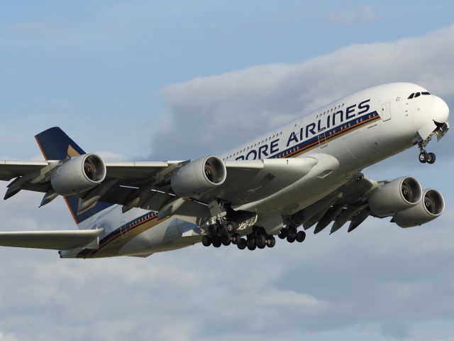 Airbus A380-800 — - I never get tired of taking photo's of this aircraft, although I'm still struggling to find it's best side, that's assuming it has one.