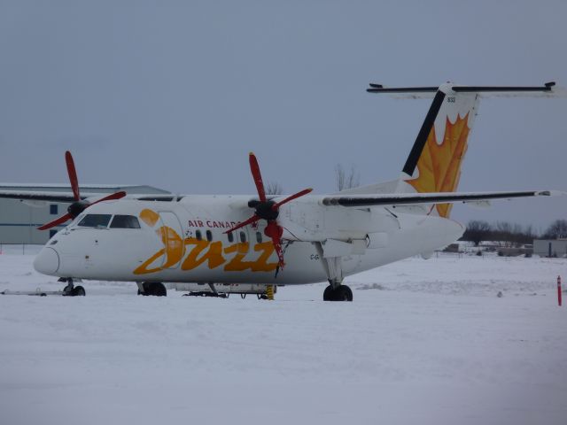 C-GION — - Weathered a snowstorm at Ottawa,notice the red socks on the propellers.