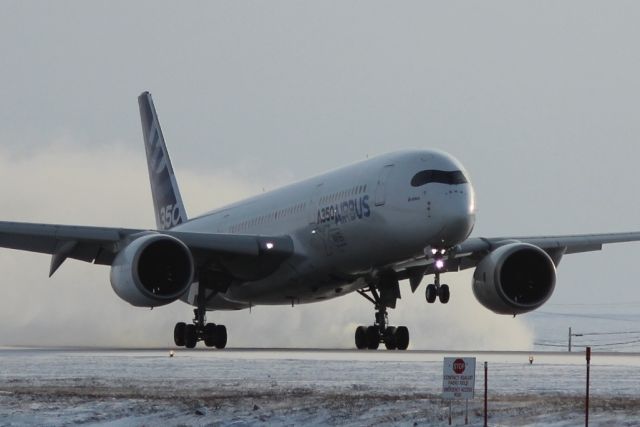 Airbus A350-900 (F-WZGG) - A350-900 LANDING DURING COLD WEATHER TESTING