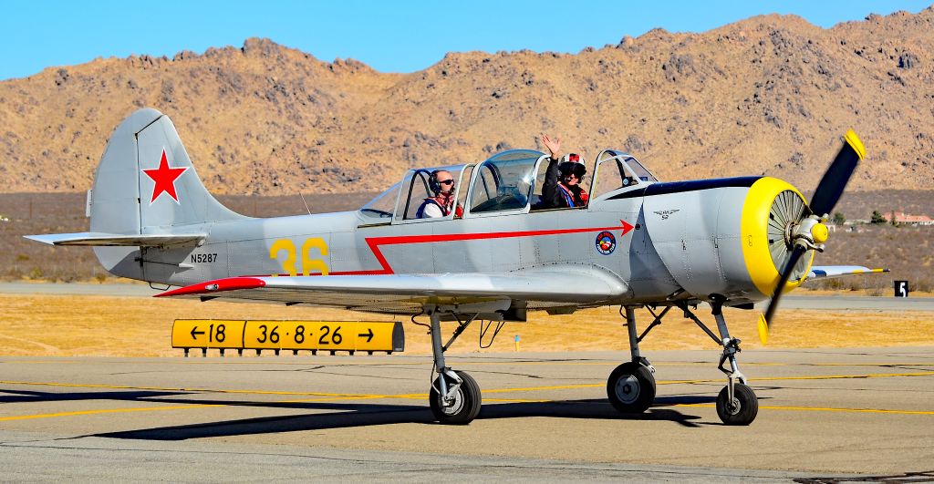 YAKOVLEV Yak-52 (N5287) - N5287 Yakovlev Yak-52 s/n 877509 Red Eagles Formation Team - 2019 18th Annual Apple Valley Airshow and Car Displaybr /br / Apple Valley Airport (APV) (KAPV)br /California, USAbr /Photo: TDelCorobr /October 12, 2019