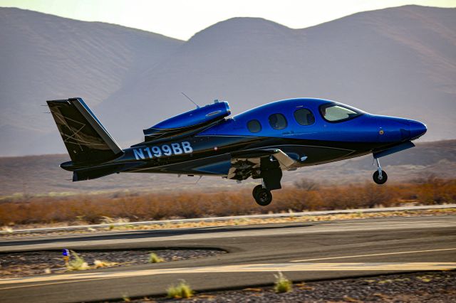 Cirrus Vision SF50 (N199BB) - Aircraft taking off from Safford Regional Airport. 