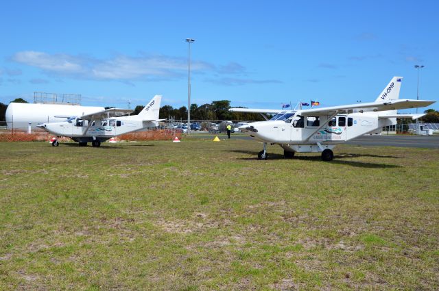 GIPPSLAND GA-8 Airvan (VH-OMP) - OMP and BQP in Flinders Island Aviations new livery, Mar 2020