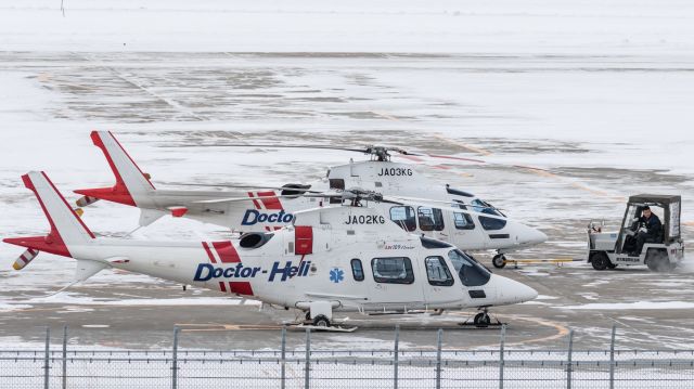 SABCA A-109 (JA02KG) - JA-02KGbr / Agusta A109E Powerbr /JA-03KGbr / AgustaWestland AW109SPbr /br /Kagoshima International Aviation / helicopter ambulancebr /Jan.11.2016 Hakodate Airport [HKD/RJCH] JAPAN